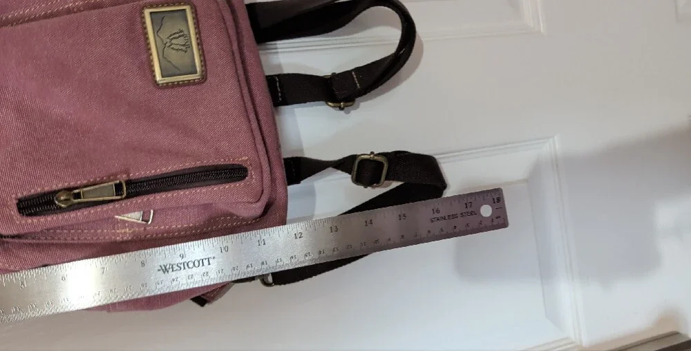 Dusty Rose Canvas Mini Backpack with Brown Trim - Unbranded